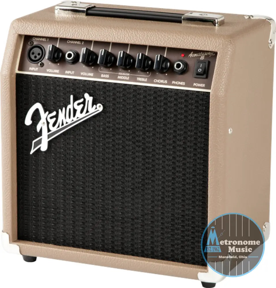 Fender Acoustasonic 15, 2-Channel 1x6" Acoustic Amplifier - Metronome Music Inc.