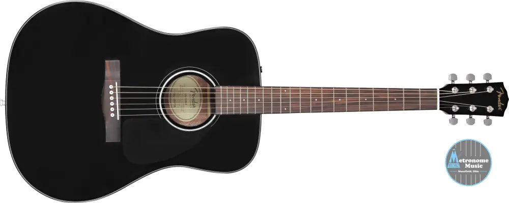 Fender CD-60 Dreadnought Acoustic w/Case, Walnut Fingerboard- Black - Metronome Music Inc.