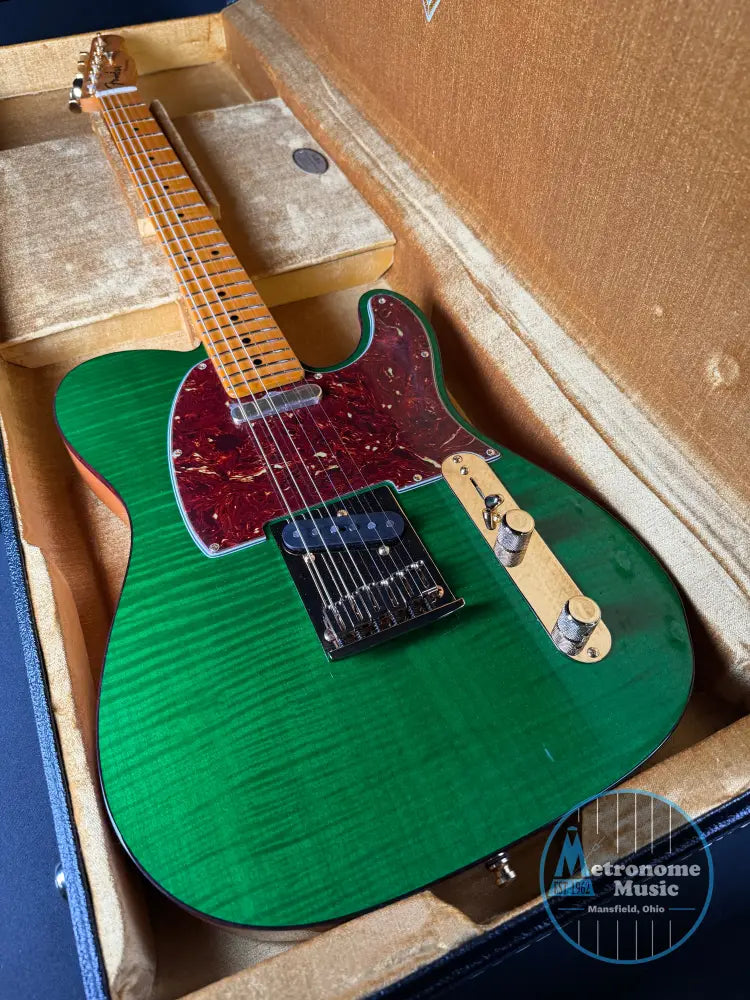 Fender Custom Shop Custom Deluxe Flame Telecaster - Emerald Green Transparent - Metronome Music Inc.
