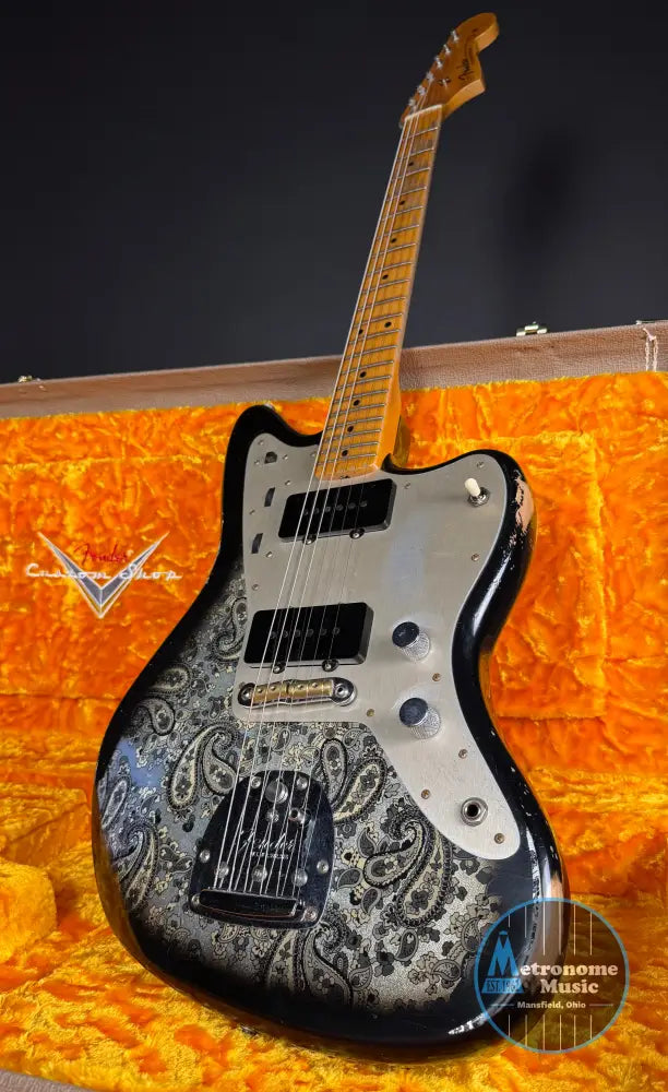 Fender Custom Shop Limited Edition Custom Jazzmaster Relic - Aged Black Paisley - Electric Guitar