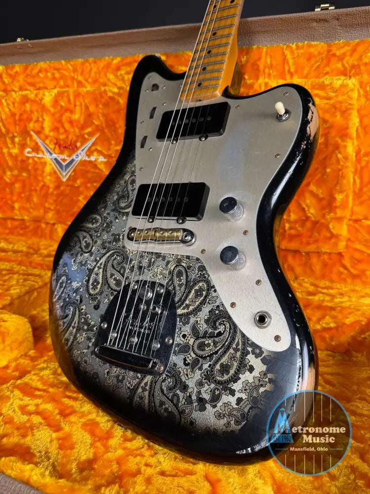 Fender Custom Shop Limited Edition Custom Jazzmaster Relic - Aged Black Paisley - Electric Guitar