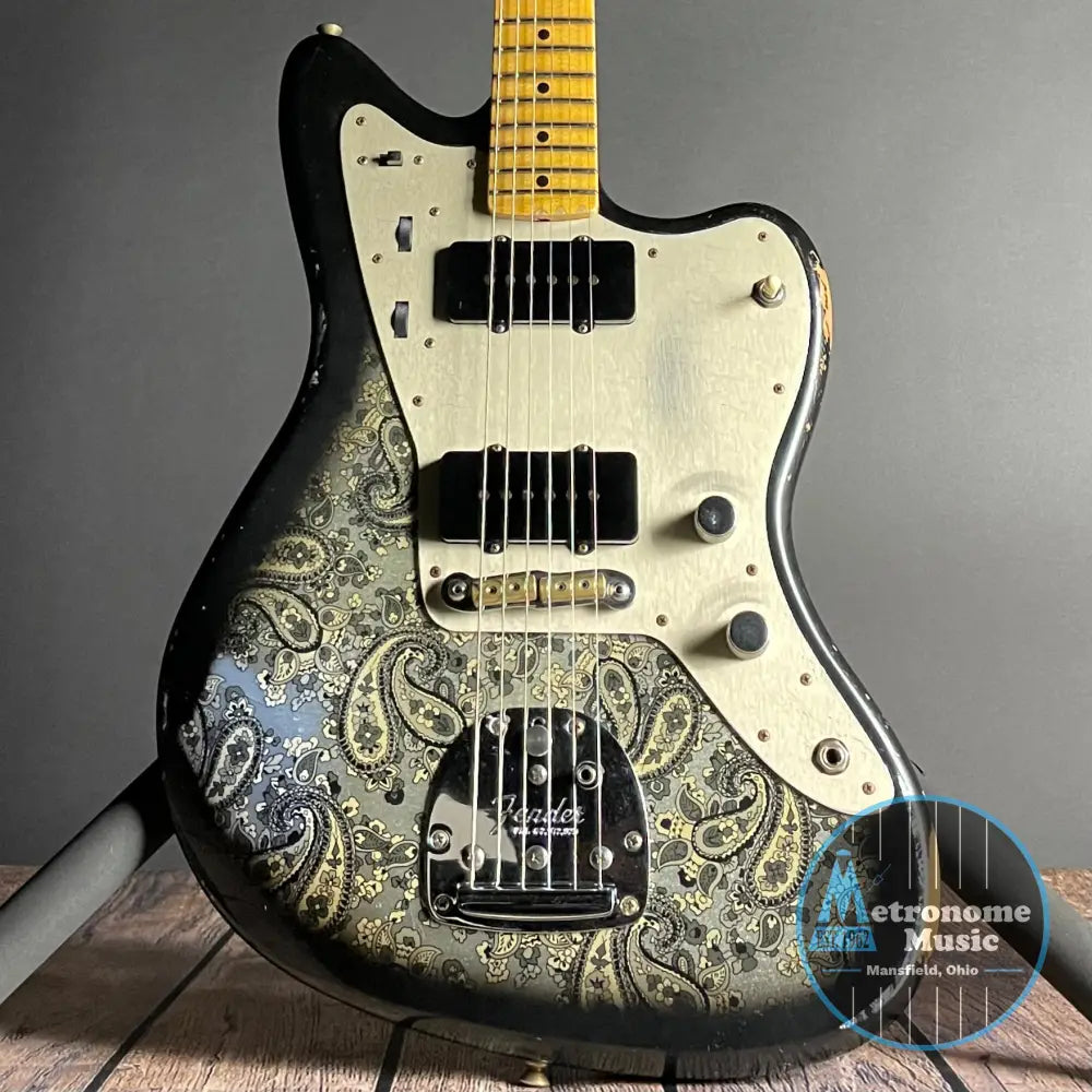 Fender Custom Shop LTD Custom Jazzmaster, Relic- Aged Black Paisley (8lbs 7oz) - Metronome Music Inc.