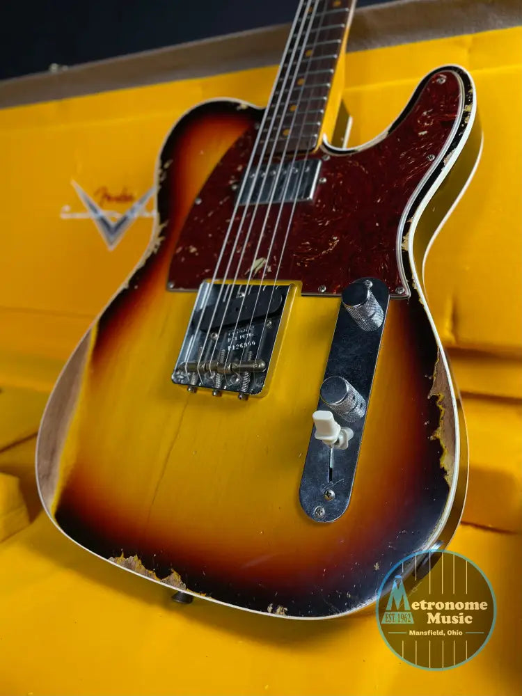 Fender Custom Shop LTD Reverse 1960 Tele Custom, Heavy Relic - 3-Color Sunburst - Metronome Music Inc.