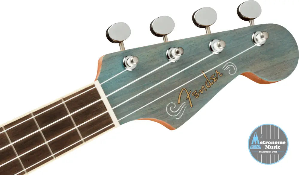 Fender Dhani Harrison Uke, Tenor Ukulele w/Bag - Turquoise - Metronome Music Inc.