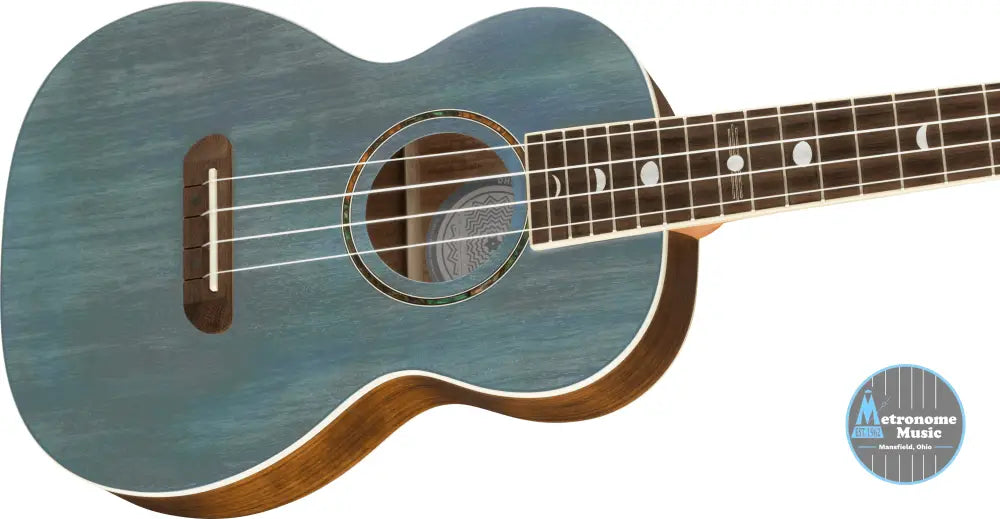 Fender Dhani Harrison Uke, Tenor Ukulele w/Bag - Turquoise - Metronome Music Inc.