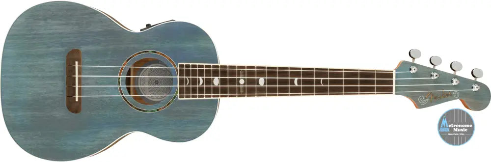 Fender Dhani Harrison Uke, Tenor Ukulele w/Bag - Turquoise - Metronome Music Inc.