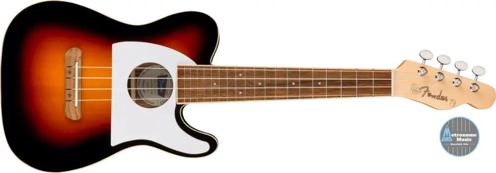Fender Fullerton Tele Uke, Concert Ukulele - 2-Color Sunburst - Metronome Music Inc.