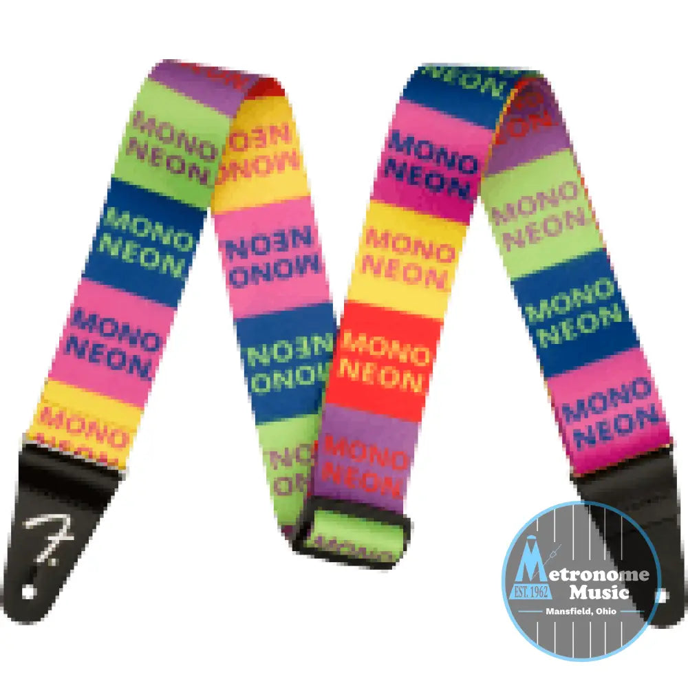FENDER MonoNeon Logo Strap, Multi-Color, 2" - Metronome Music Inc.