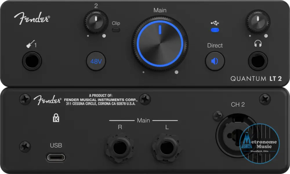 Fender Quantum LT 2 USB-C Audio Interface - Metronome Music Inc.