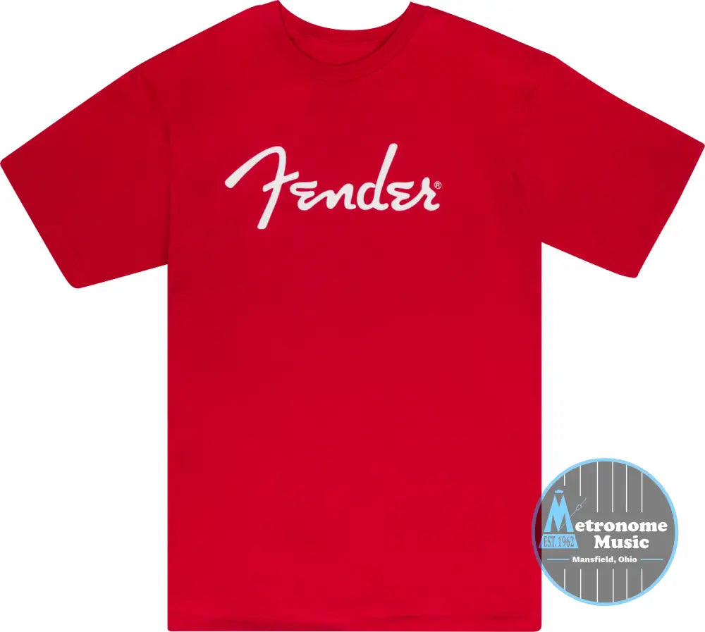 Fender Spaghetti Logo T-Shirt, Dakota Red, M - Metronome Music Inc.
