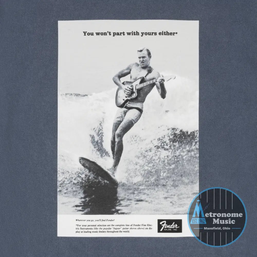 Fender Vintage Ad Surfer Tee, Ocean, XL - Metronome Music Inc.