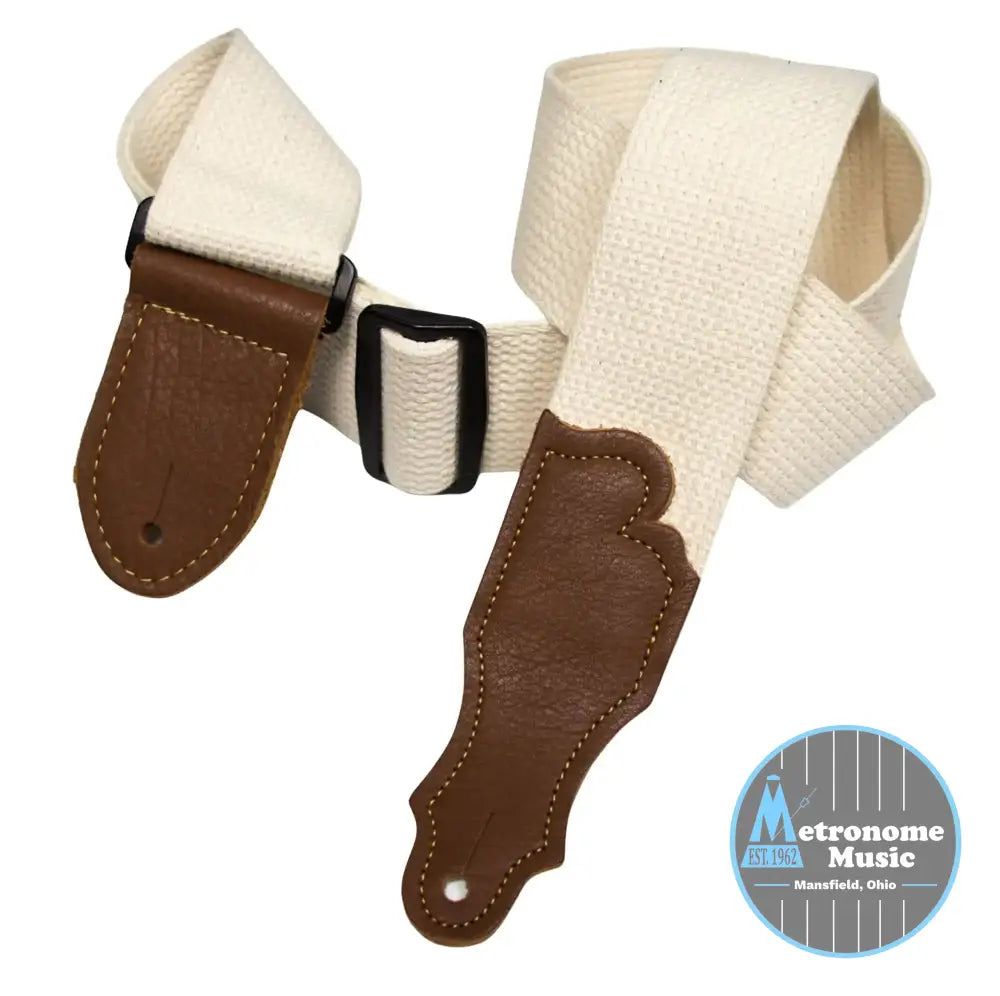 Franklin 2" Natural Cotton Guitar Strap – Glove Leather End Tab USA MADE! - Metronome Music Inc.