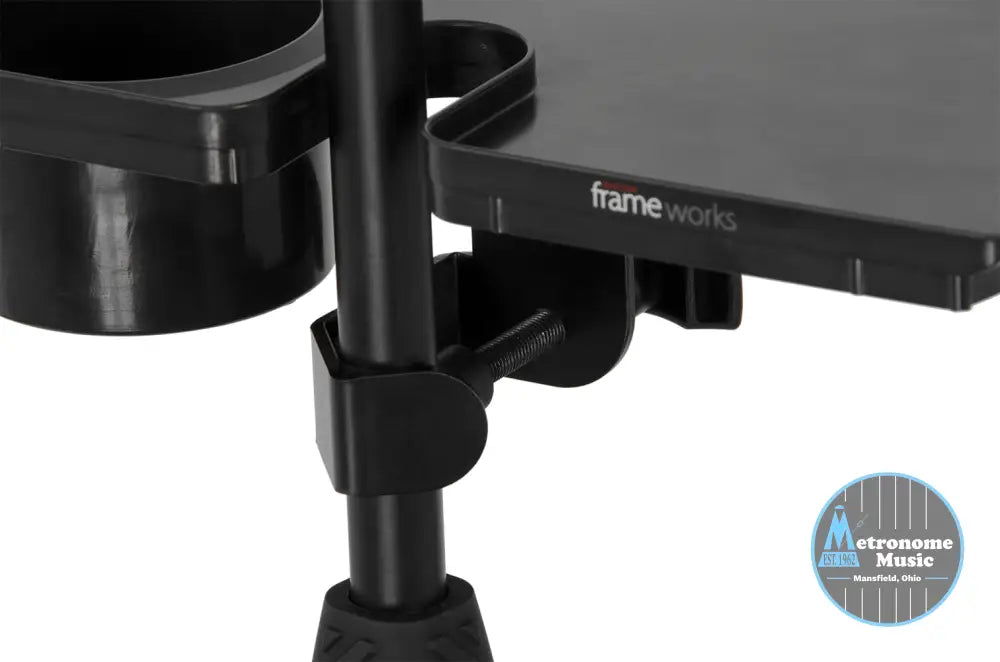 Gator Frameworks Mic Stand Accessory Tray with Drink Holder - Metronome Music Inc.