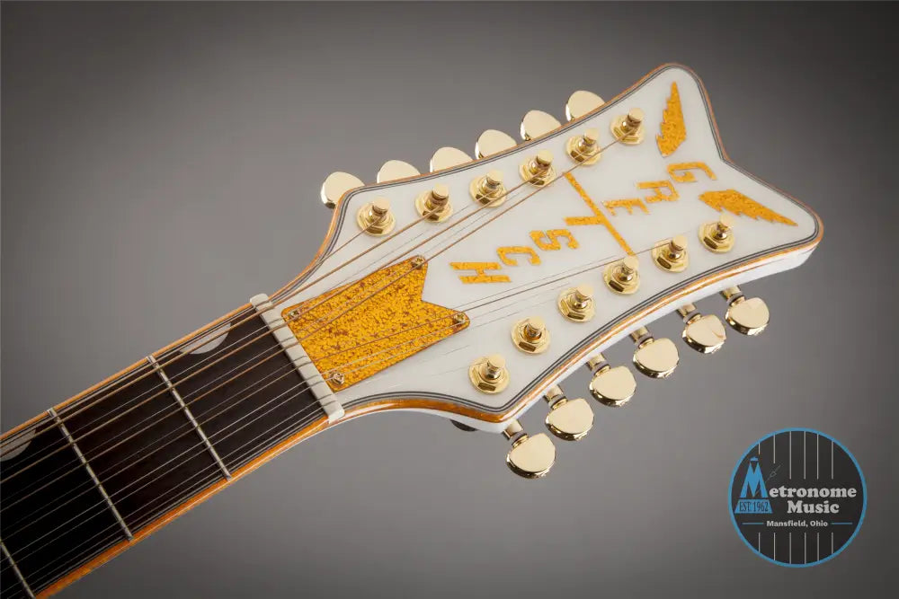Gretsch G5022CWFE-12 Rancher Falcon Jumbo 12-String Cutaway, Fishman Pickup, White - Metronome Music Inc.