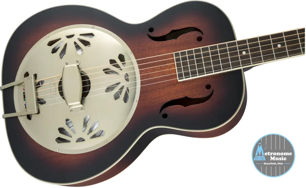 Gretsch G9241 Alligator Biscuit Round-Neck Resonator Guitar with Fishman Nashville Pickup - 2-Color Sunburst - Metronome Music Inc.