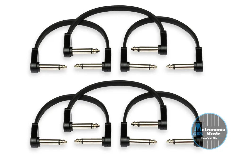 HOSA CFP-606 Flat Guitar Patch Cable, Molded Low-Profile Right-Angle To Same - Metronome Music Inc.