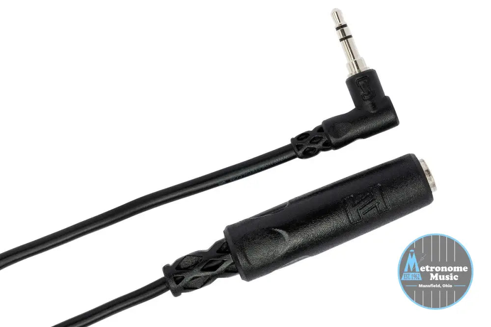 HOSA MHE-100.5 Headphone Adaptor, 1/4 In TRS To Right-Angle 3.5 Mm TRS - Metronome Music Inc.