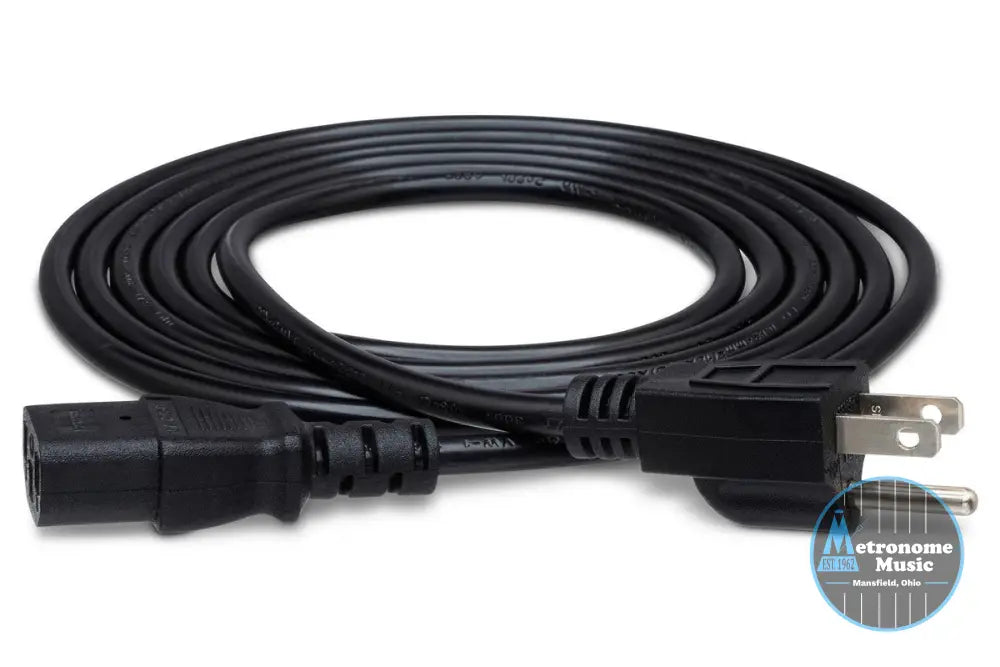 HOSA PWC-148 Power Cord, 18 AWG, IEC C13 To NEMA 5-15P - Metronome Music Inc.