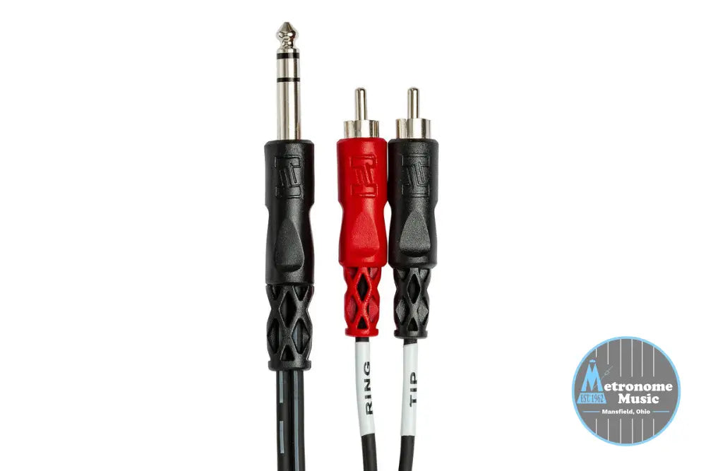 HOSA TRS-202 6' Insert Cable, 1/4 In TRS To Dual RCA - Metronome Music Inc.