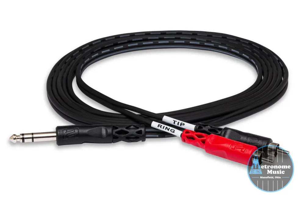 HOSA TRS-202 6' Insert Cable, 1/4 In TRS To Dual RCA - Metronome Music Inc.