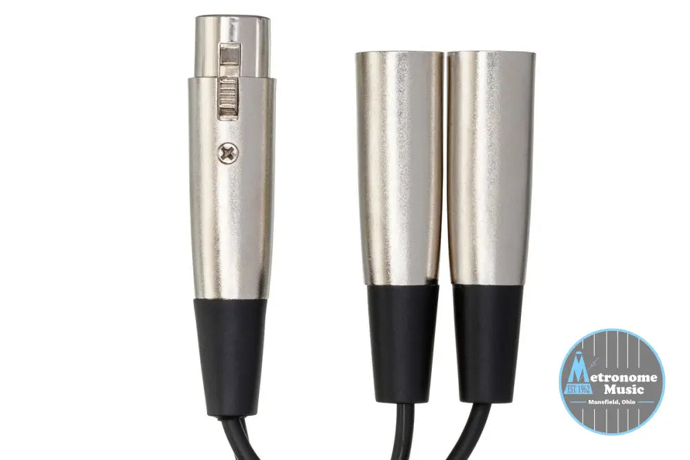 HOSA YXM-121 6" Y Cable, XLR3F To Dual XLR3M - Metronome Music Inc.