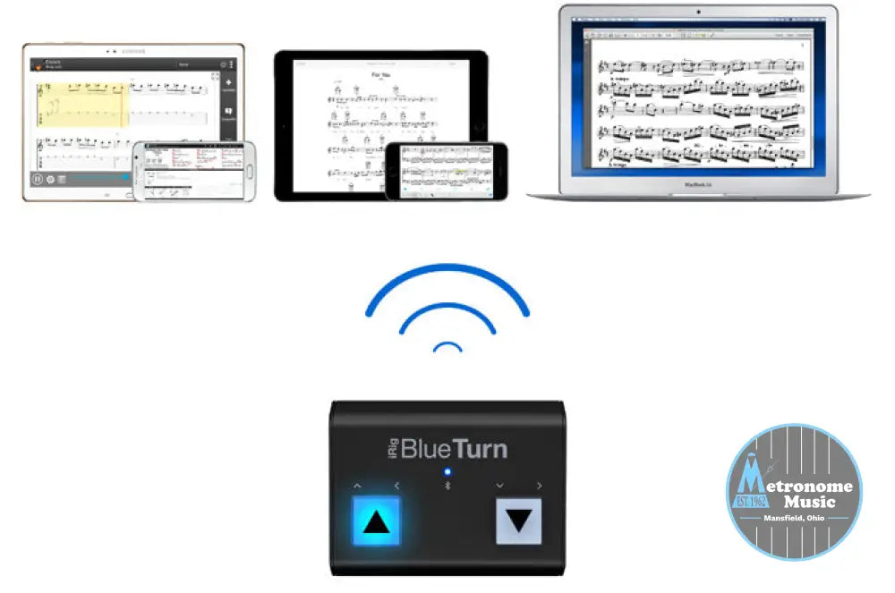 IK Multimedia iRig BlueTurn Bluetooth Page Turner - Metronome Music Inc.
