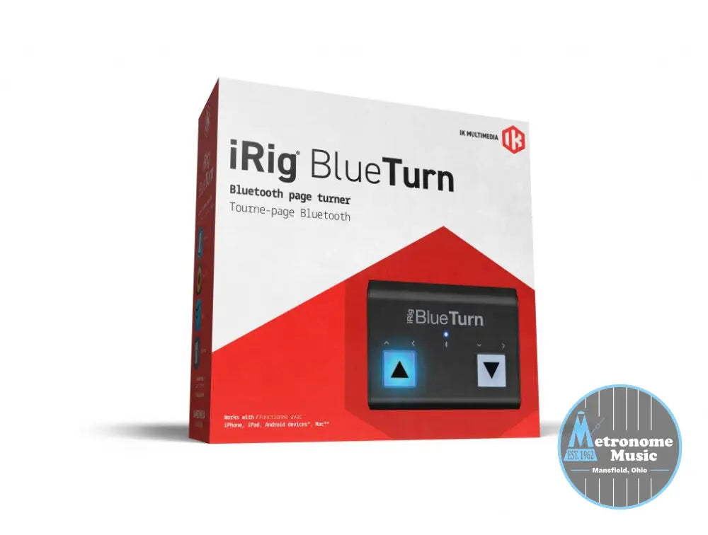 IK Multimedia iRig BlueTurn Bluetooth Page Turner - Metronome Music Inc.