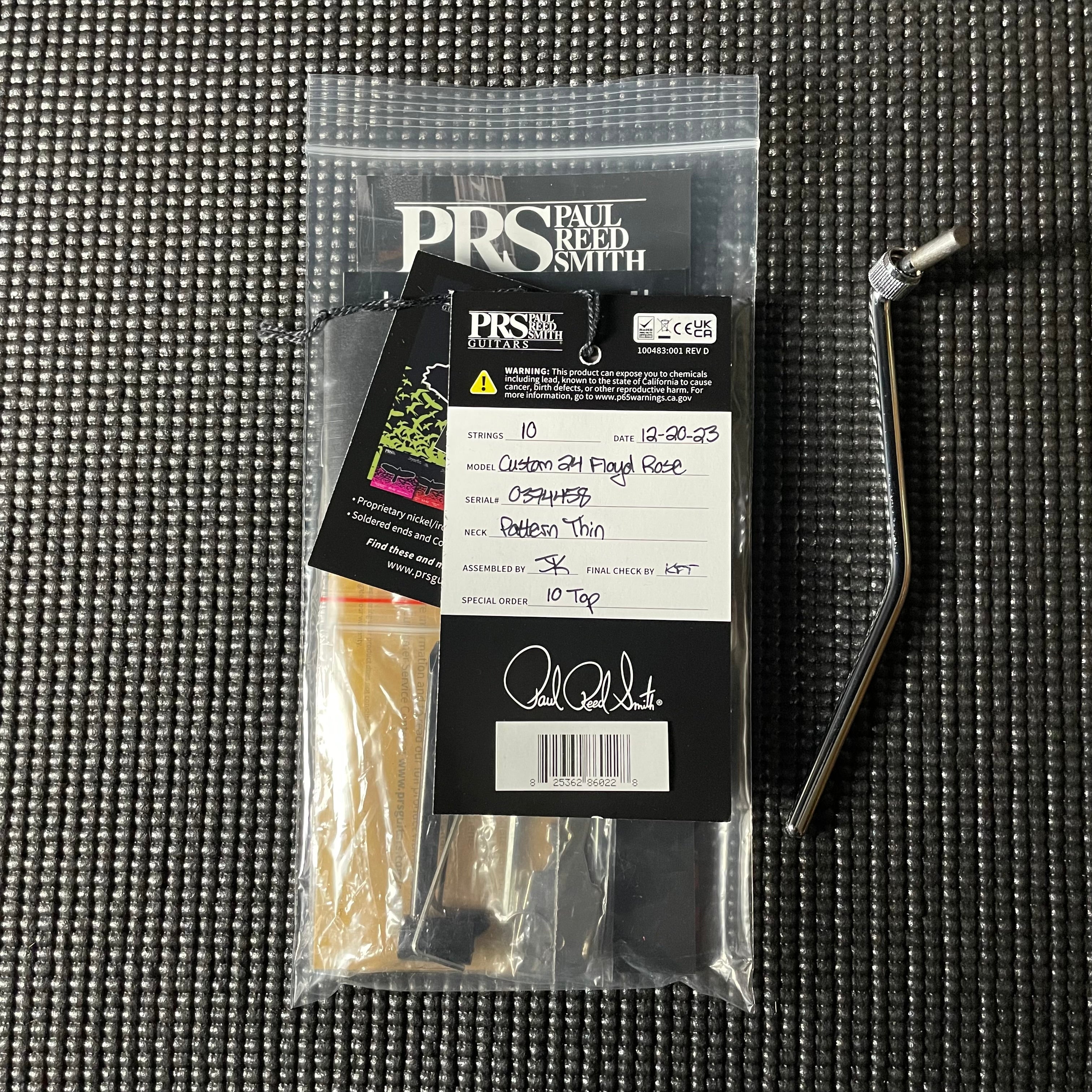 Paul Reed Smith, PRS Core Custom 24 Floyd, 10-Top- Charcoal Burst (0374458) - Metronome Music Inc.