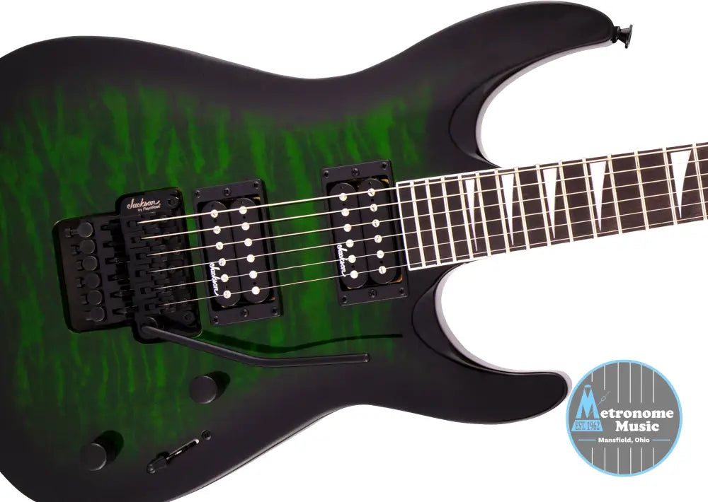 Jackson JS Series Dinky Arch Top JS32Q DKA, Amaranth - Transparent Green Burst - Metronome Music Inc.