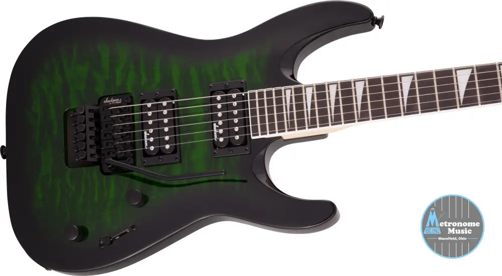 Jackson JS Series Dinky Arch Top JS32Q DKA, Amaranth - Transparent Green Burst - Metronome Music Inc.