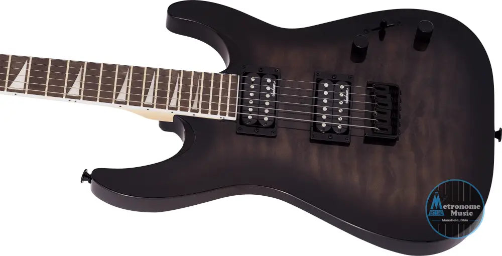 Jackson JS Series Dinky Arch Top JS32Q DKA HT, Amaranth Fingerboard, Transparent Black Burst - Metronome Music Inc.