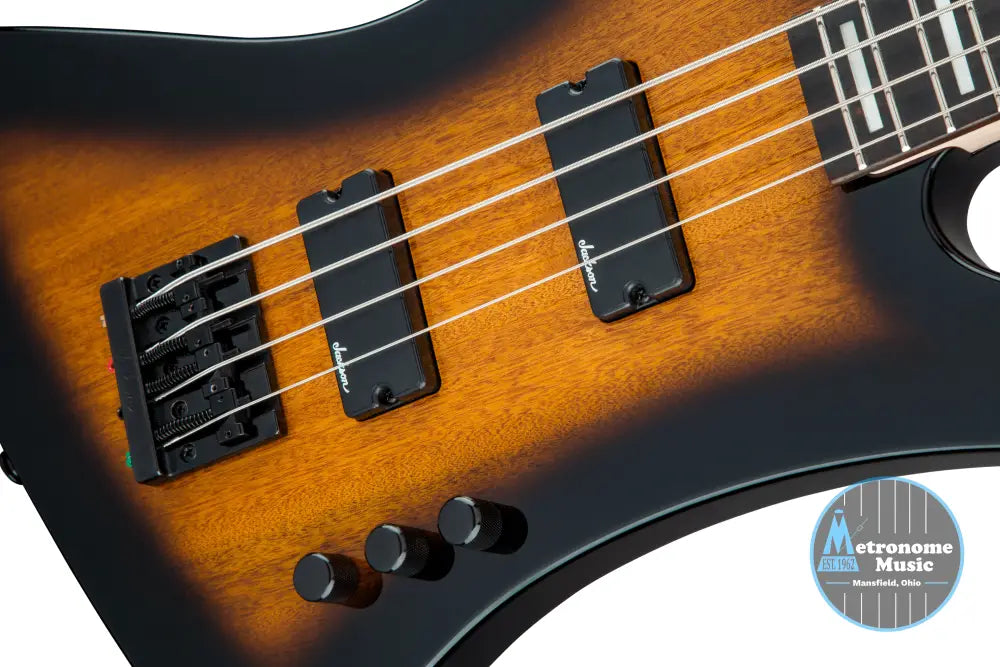 Jackson JS Series Kelly Bird Bass IV JS2, Amaranth - Tobacco Burst - Metronome Music Inc.