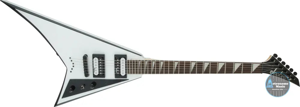 Jackson JS Series Rhoads JS32T, Amaranth Fingerboard, White with Black Bevels - Metronome Music Inc.