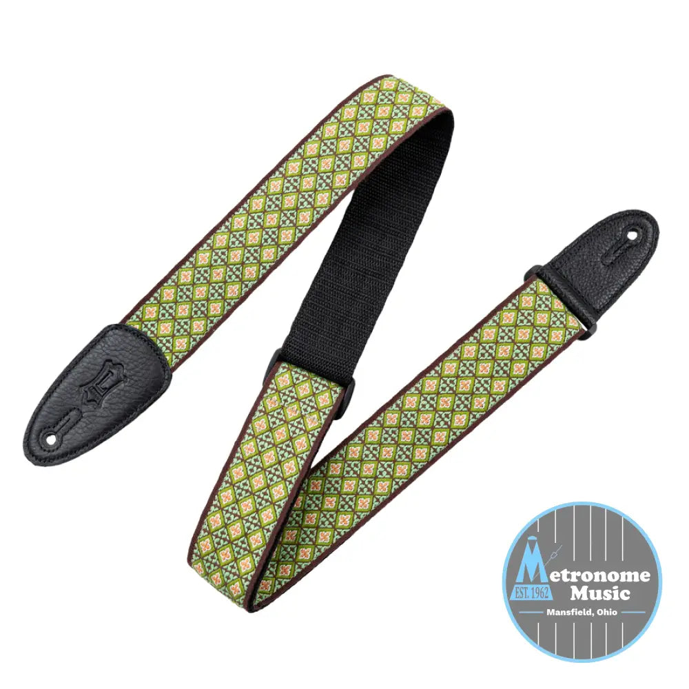 Levy's Original Hootenanny Series Guitar Strap - Jacquard Green - Metronome Music Inc.