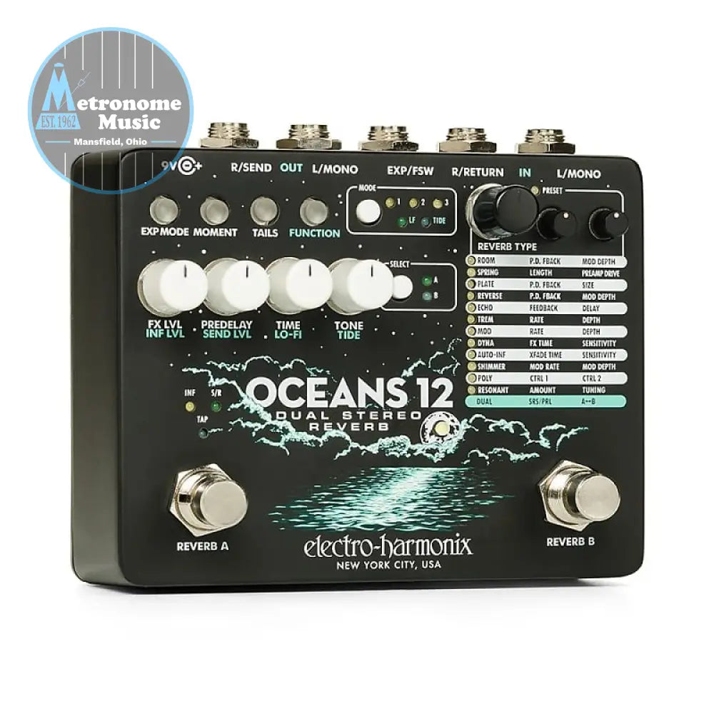 Electro-Harmonix Oceans 12 Dual Stereo Reverb - Metronome Music Inc.