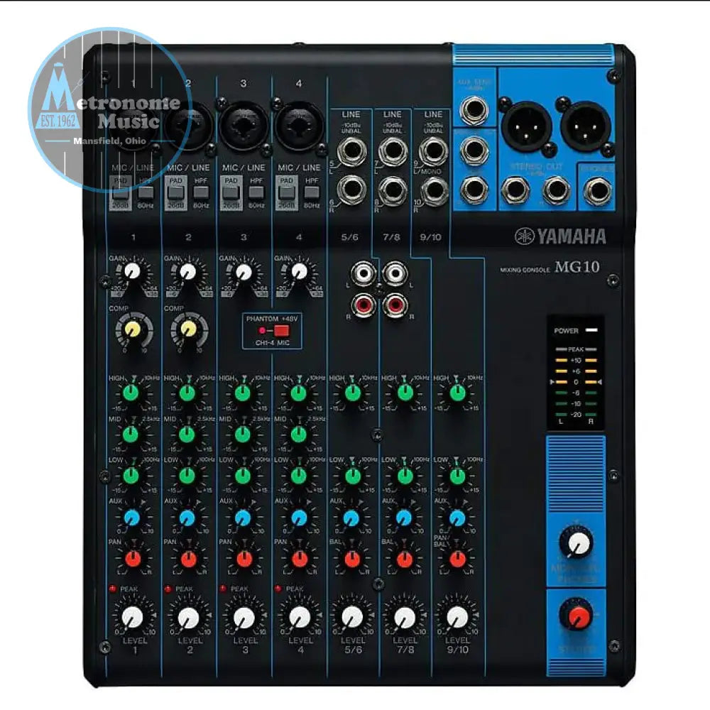 Yamaha 10-Channel Mixing Console MG10A - Metronome Music Inc.