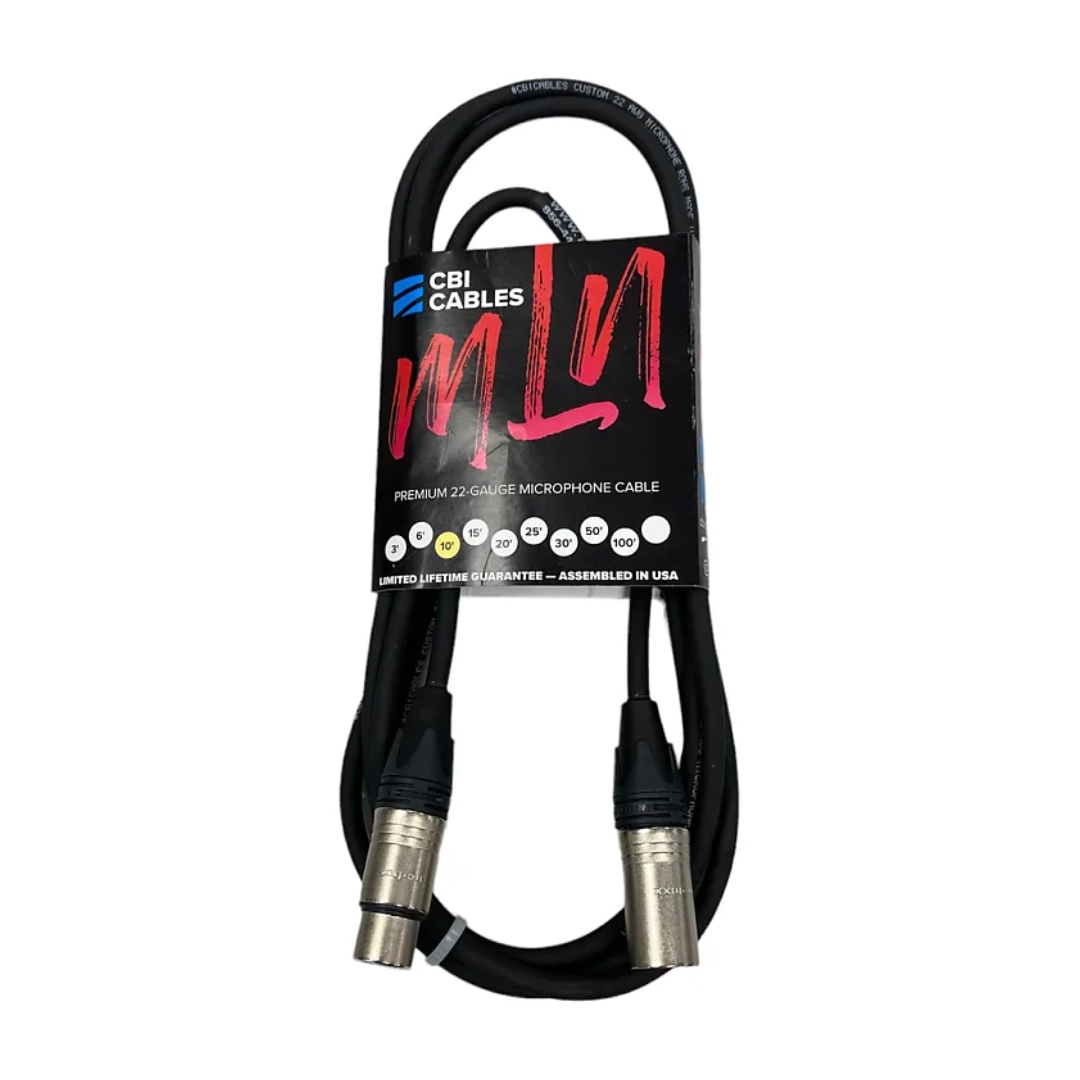 CBI MLN Performer Series LowZ XLR Male to XLR Female Microphone Cable, 10 Feet - Metronome Music Inc.