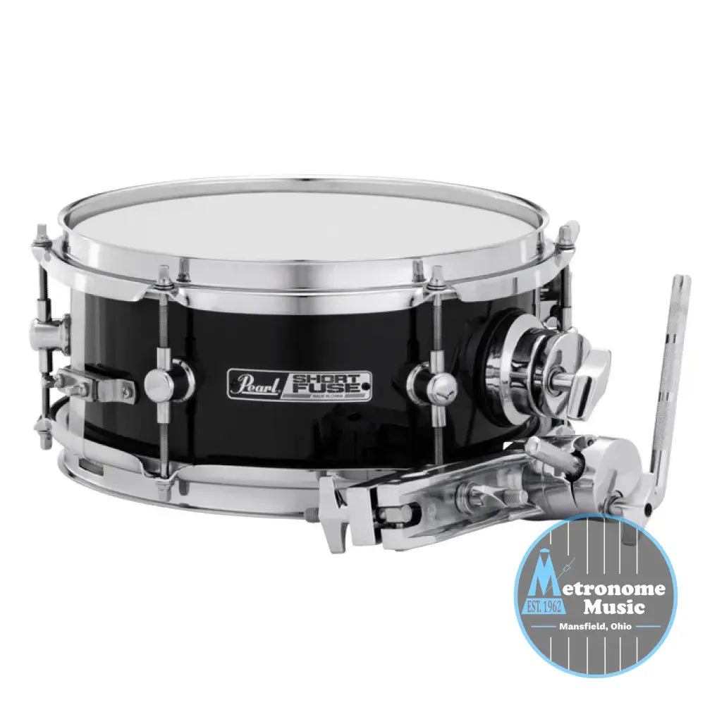 Pearl Short Fuse 10’’x4.5’’ Snare w/Mount & Clamp Jet Black - Snare Drum