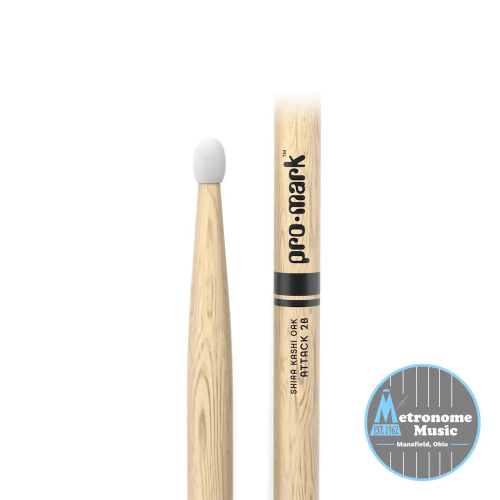ProMark Classic Attack 2B, Shira Kashi Oak, Nylon Tip - Metronome Music Inc.