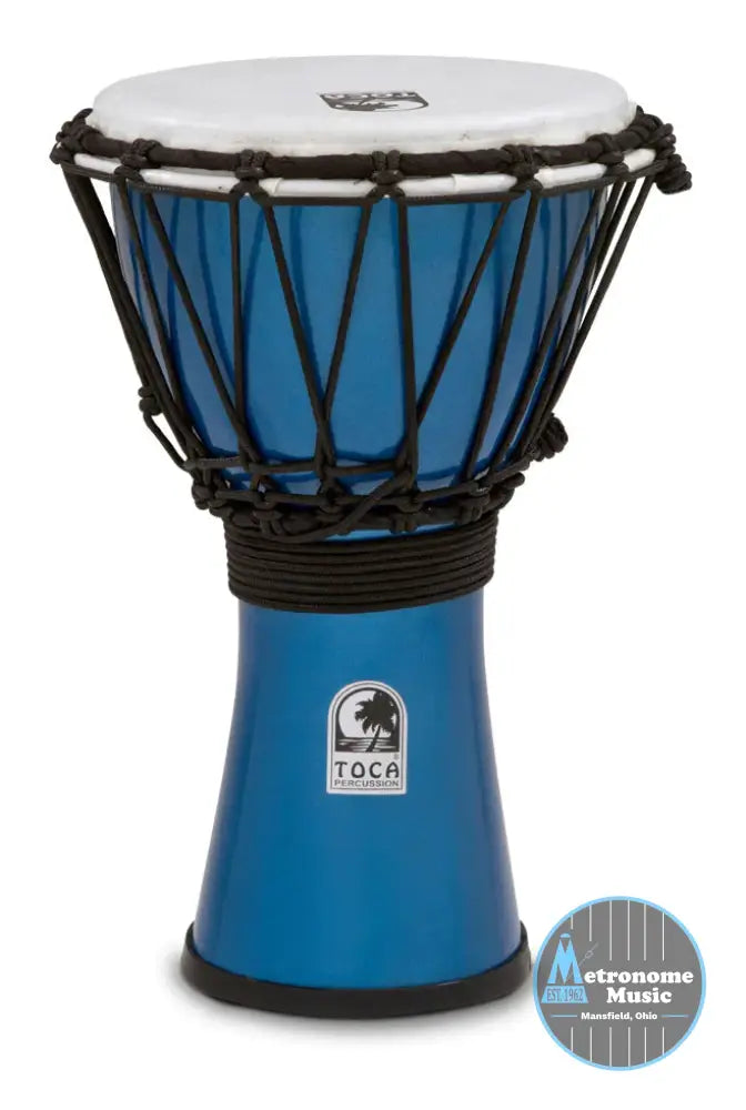Toca Freestyle Colorsound 7" Djembe, Metallic Blue - Metronome Music Inc.