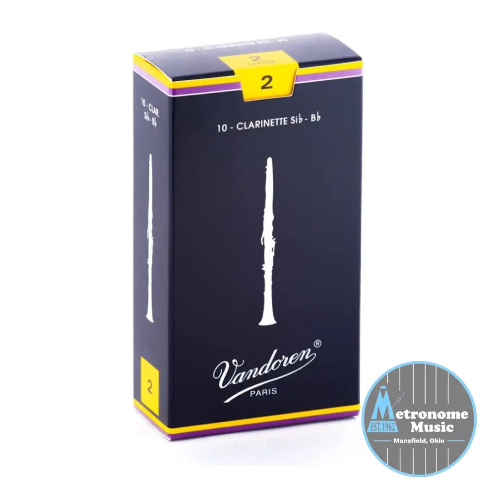 Vandoren Traditional Bb Clarinet Reeds- #2 Box of 10 - Metronome Music Inc.