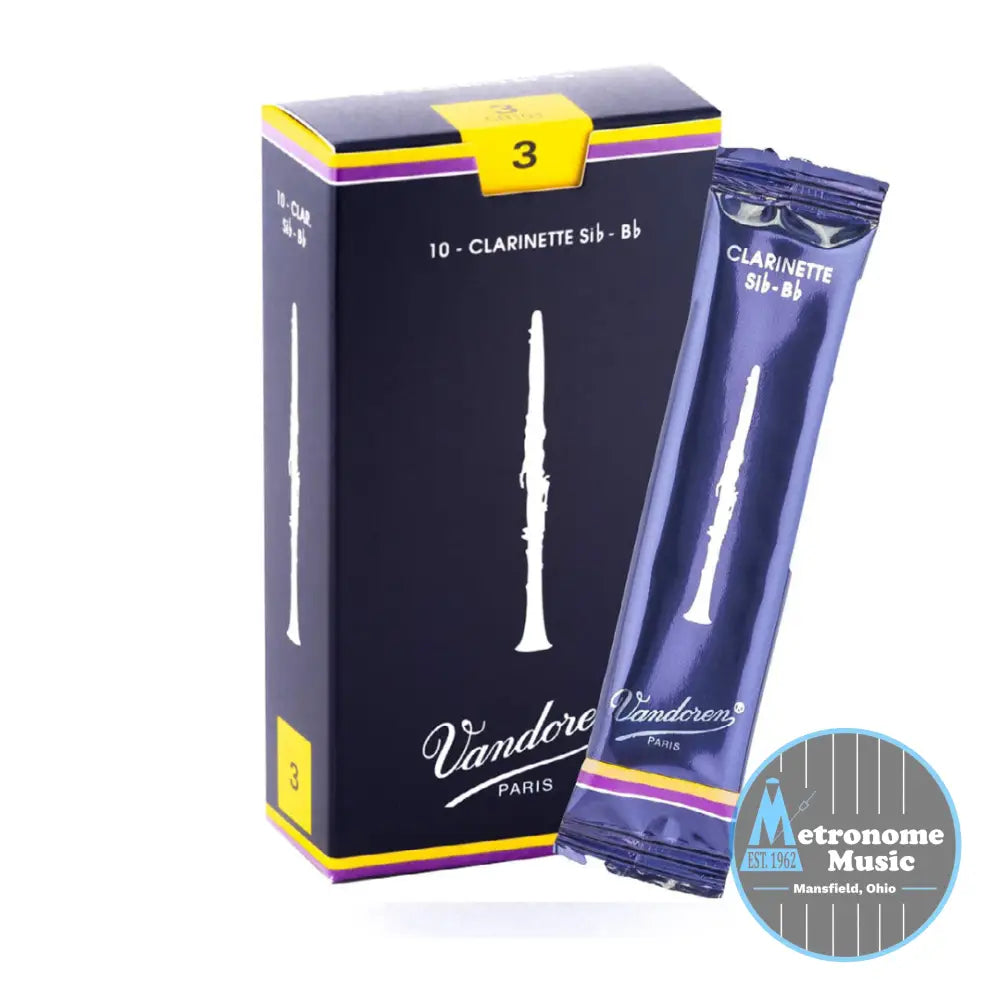 Vandoren Traditional Bb Clarinet Reeds- #3 Box of 10 - Metronome Music Inc.