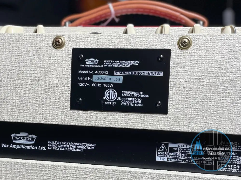 Vox AC30H2 50th Anniversary Hand-Wired 30-Watt 2x12" Guitar Combo - Metronome Music Inc.