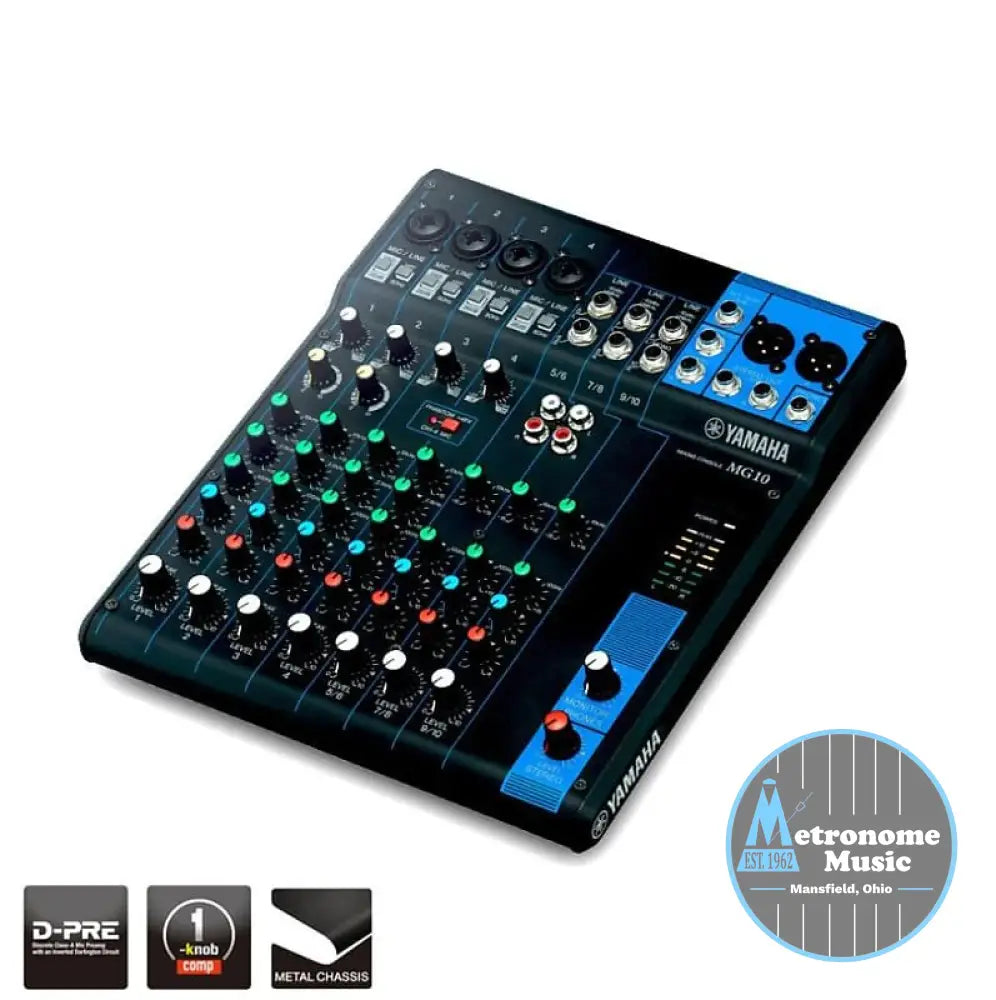 Yamaha 10-Channel Mixing Console MG10A - Metronome Music Inc.