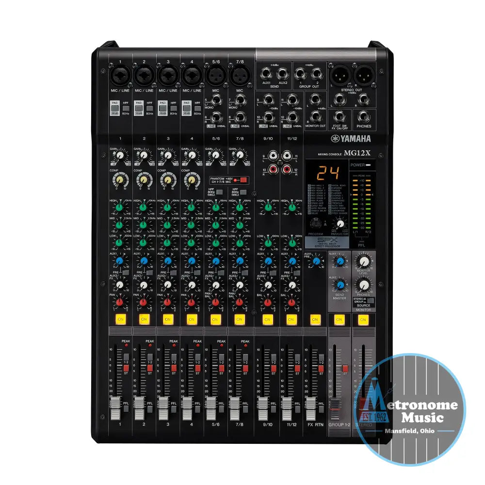 Yamaha MG12X CV 12-Channel, Analog Mixing Console - Metronome Music Inc.