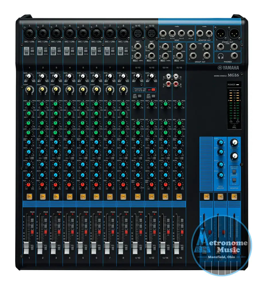 Yamaha 16-Channel Mixing Console MG16 - Metronome Music Inc.