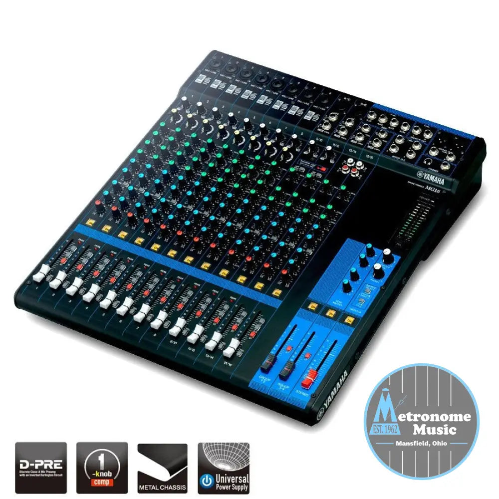 Yamaha 16-Channel Mixing Console MG16 - Metronome Music Inc.