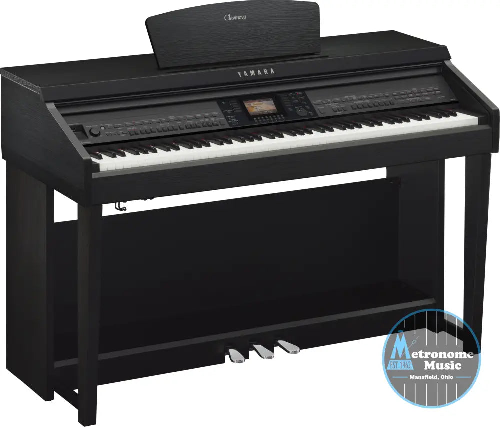 Yamaha Clavinova CVP-701 Digital Piano with Bench - Matte Black - Metronome Music Inc.