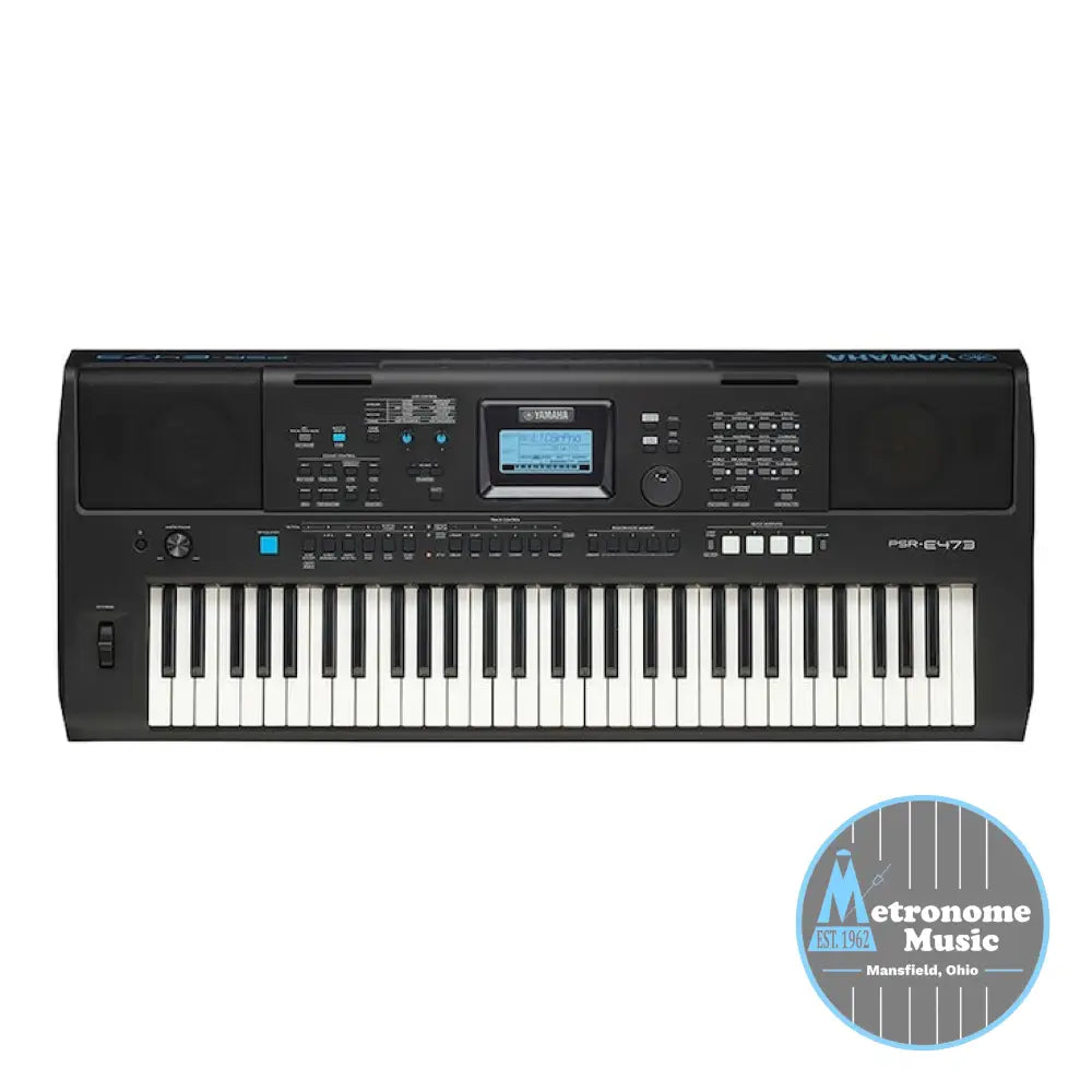 Yamaha PSR-E473 61-Key Portable Keyboard w/Survival Kit - Metronome Music Inc.