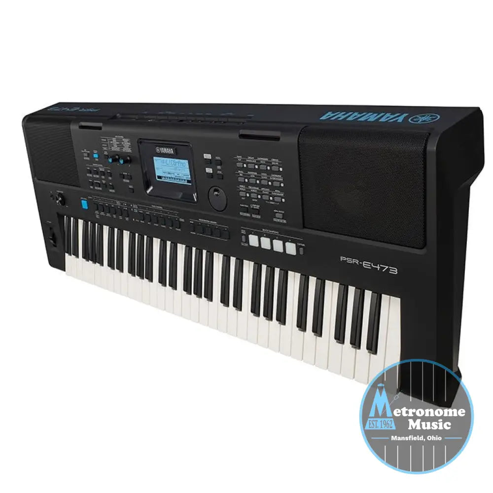 Yamaha PSR-E473 61-Key Portable Keyboard w/Survival Kit - Metronome Music Inc.